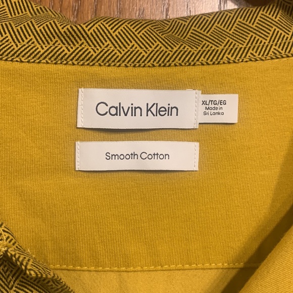 Calvin Klein polo, in XL size, smooth cotton in a yellow/green color - Picture 2 of 3